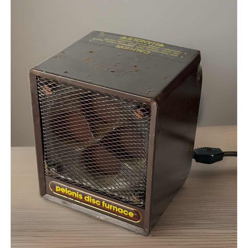 Vintage Pelonis Disc Furnace Ceramic Space Heater Brown Box Retro P861-TC Works